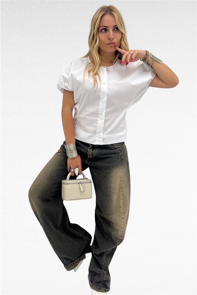 camicetta con manica a palloncino aura